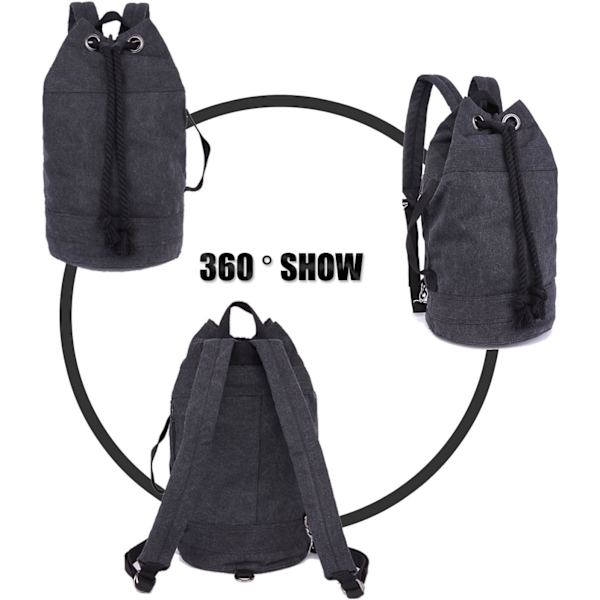 Canvas Resväskor, Resväskor Övernattning Weekendväskor Handbag Tote Bag Ryggsäck black L