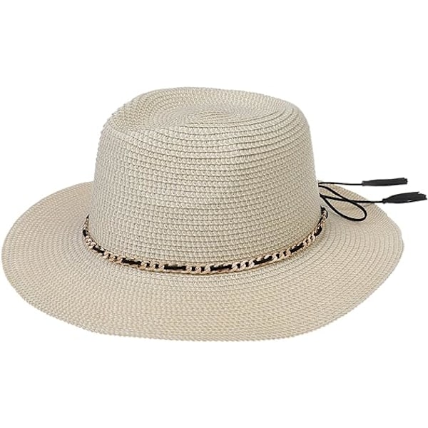 Hatter i Straw, Sommer Solhatt, Bred Bremm, Foldbar, Unisex, En Størrelse, Strandhatt C beige + milk white