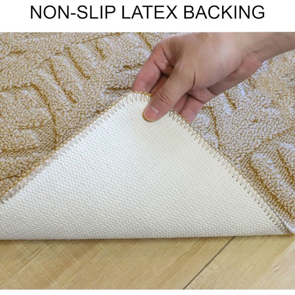Dörrmatta för inomhusbruk, 30\"x18\", lågprofilerad maskintvättbar köksmatta, absorberande halvcirkelformad entrématta Beige
