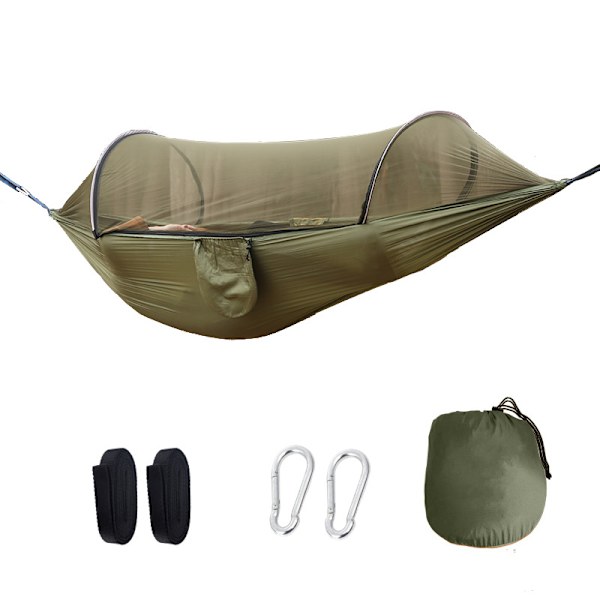 Ultra-letvægts rejsecamping hængekøje myggenet hængekøje Army Green 260*140cm