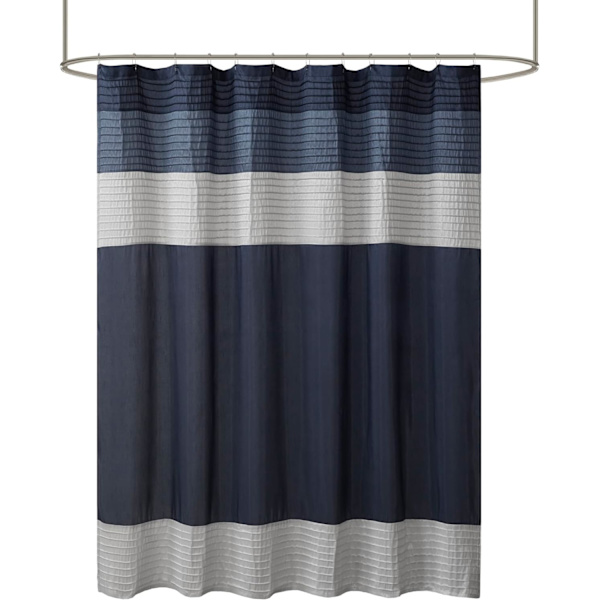 Bruseforhæng i kunstig silke, stribet, moderne mikrofiber badeforhæng, 180CM*180CM style 1
