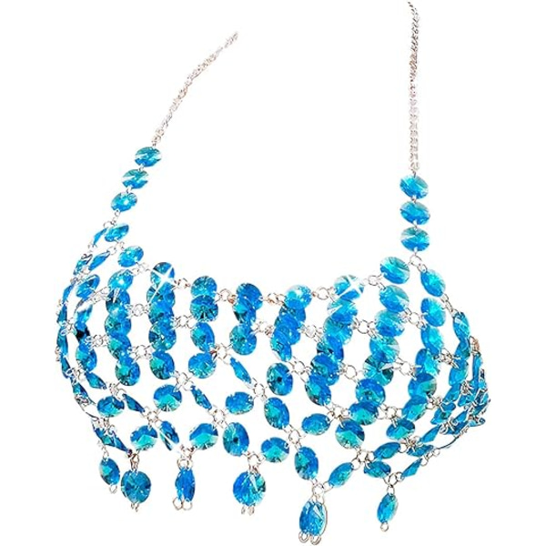 Sexy Kvinders Smykke Perle Halter Rygløs Body Chain BH