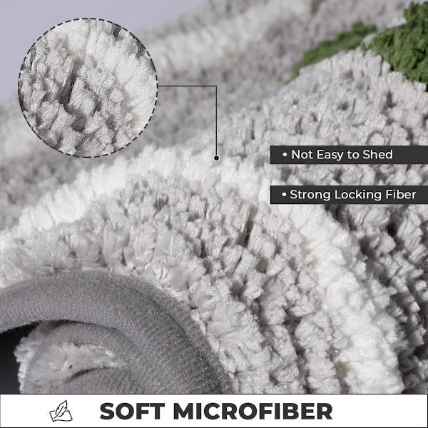 Badematte Antislipp Badteppe Ekstra Absorberende og Myk Mikrofiber Badeteppe for Dør, Bad og Soverom grey 24" X 16"