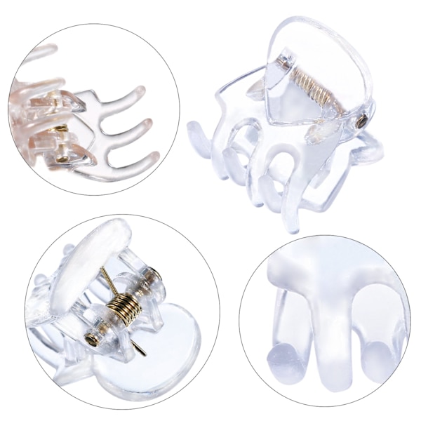 24 stk. Mini hårklemmer i plast, hårklemmer, klemmer for jenter og kvinner Clear 0.6 inch