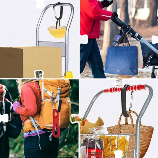 2-pack Stora Buggy Clips Låsande Karbinhakar Kraftiga Aluminiumkarbinhakar Supertålig Låskarbinhake