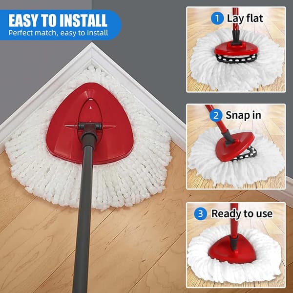 5-pakks Mop-erstatningshoder, Spin Mop-erstatningshode Mop-påfyll Kompatibel med Vileda Triangle Swivel Mops