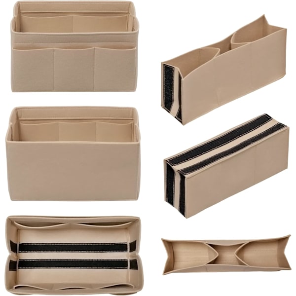 Kukkarojärjestäjä Insertti Huopa Laukkujärjestäjä Käsilaukkujärjestäjä Insertti Laukku Laukussa Järjestäjä 14 Taskua Beige Pieni