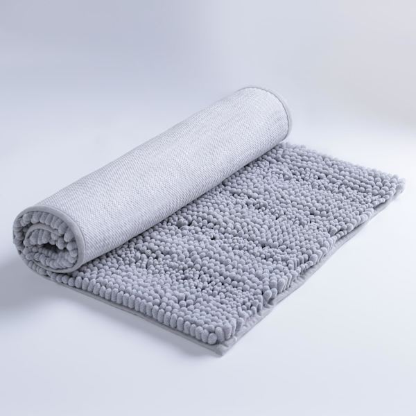 Chenille Badeværelsesmåtter til Badeværelse Skridsikker Absorberende Vaskbar Hurtigtørrende Tyk Mikrofiber Luksus Bademåtter gray 17" X 24"
