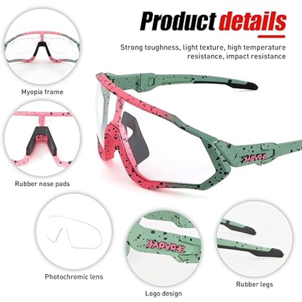 Cykelbriller Fotochrome Solbriller MTB Mountainbike Cykel Unisex color 5 13.31 millimeters