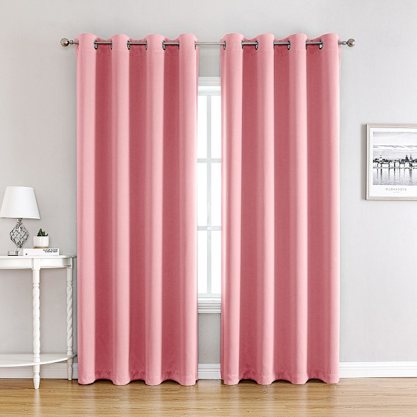 Set med 2 mørkleggingsgardiner - Gardiner med hemper Pink 100*130cm