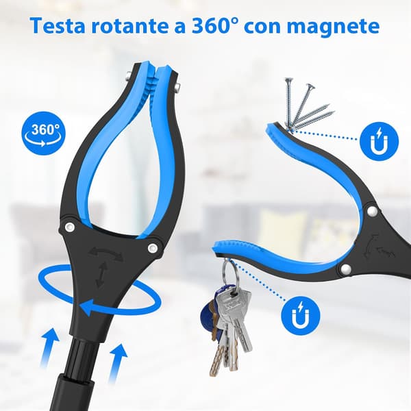 110 cm - Gripehjelp for eldre - Sammenleggbar med solid håndtak og 360° roterende hode - for seniorer