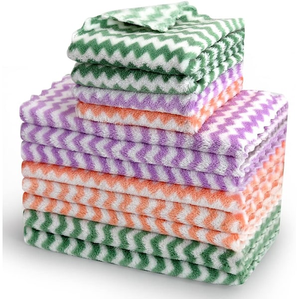 Mikrofiber Rengøringsklud, 12-pak Opvaskeklude, 25x25 cm Opvaskehåndklæder, Superbløde og Absorberende Køkkenklude (Blandet Farve)