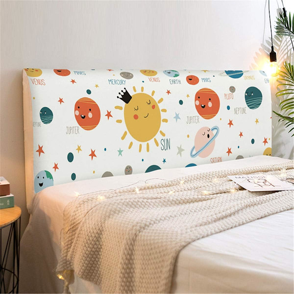 Hodegavltrekk, Stretch Printing Støvtett Hodegavltrekk Støvtett Beskytter for Hodegavl, Moderne Soveromsdekorasjon (Sol, 180cm)