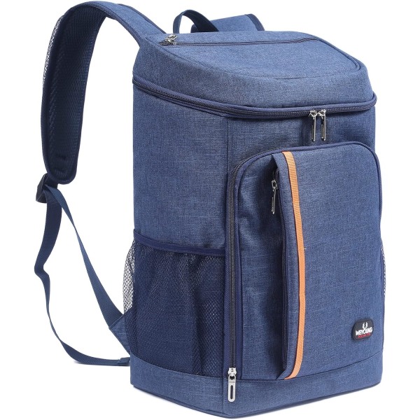 28L kylryggsäck, kylare ryggsäck Thermal väska Matbärare Stor mjuk ryggsäck för strand/picknick/BBQ/camping/fest Navy blue