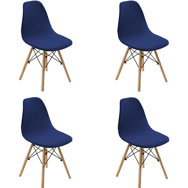 4-pack stolsöverdrag för matsal, stolsöverdrag i tyg, stretchiga stolskydd, dekorativa stolsöverdrag för vardagsrum och matsal Blue