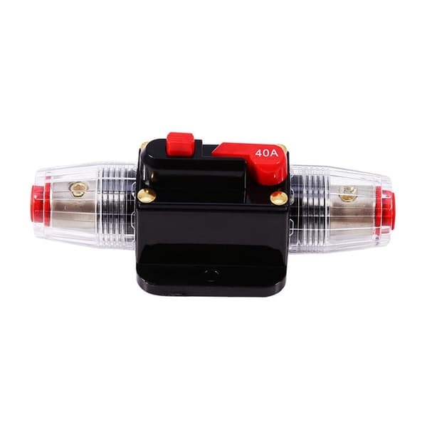 40A Strømafbryder, 12V-24V DC Inline Sikringsholder, Manuel Reset Switch Bil Audio Sikring (40A)