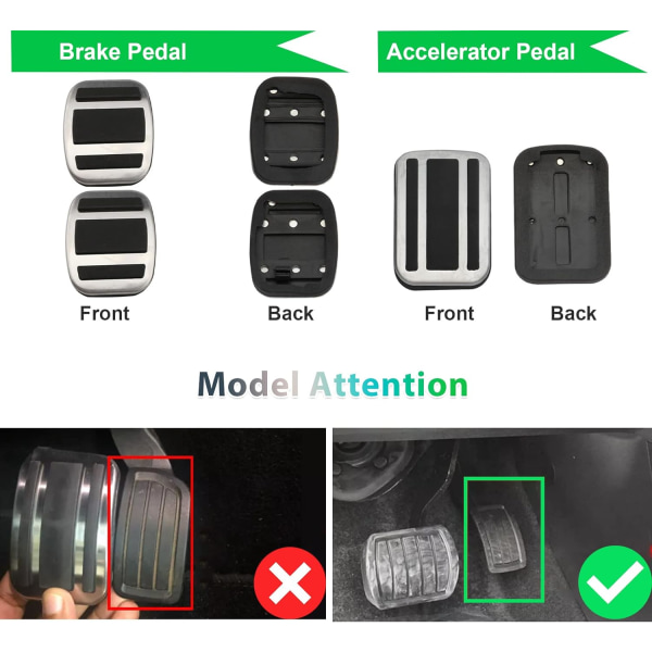 2019-2022 2023 Peugeot 208 2008 Gas- och bromspedaler, Peugeot 2008 P24 Peugeot 208 P21 Pedal Caps Cover Pedaler Fotstöd [Manuell växellåda]