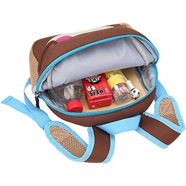 Barneryggesekk, Skolesekk for Småbarn, Dyredesign, Ryggsekk for 2-8 Åringer Monkey 27 cm x 21 cm x 9 cm