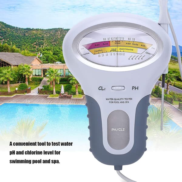 Multifunktionell digital pH-testare, PC-102B CL2 pH-klortestare för simbassäng SPA vattenkvalitetsanalysator med sond