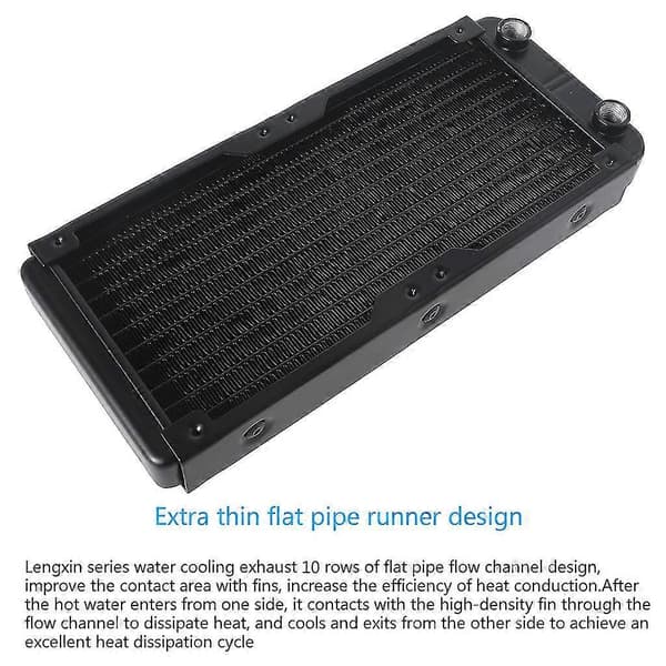 Vandkøling Computer Radiator 10 Rør Aluminium Varmeveksler Væskekøling