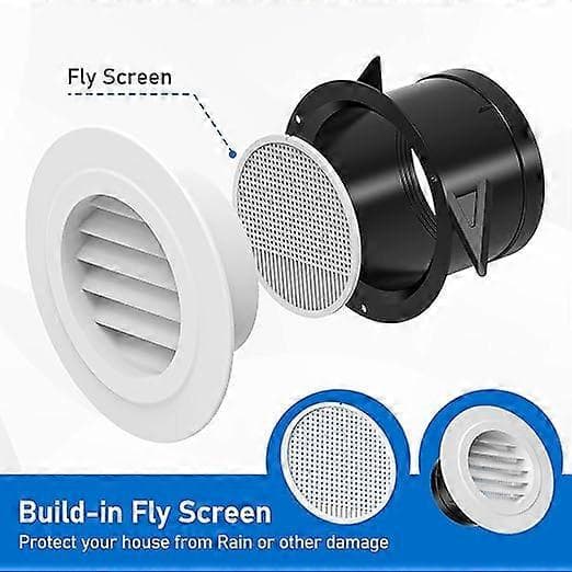 100mm Ventilationsutlopp med skyddsgaller - ABS (?100mm)