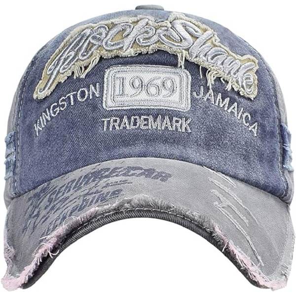 Baseball-lippis Klassiset Urheilullinen Rennot Yksinkertainen Auringonhattu Unisex Säädettävä Rock Shark Vintage Kulunut Puuvilla Reuna Hiominen gray