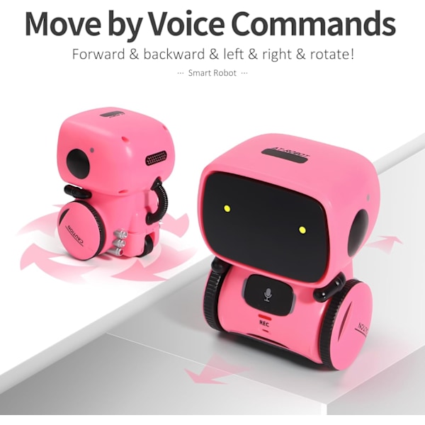 Interaktive Smarte Robotleker, Intelligente Robotleker for Barn, Jenter & Gutter Robotleker 3 År og Eldre, Stemmestyrt pink