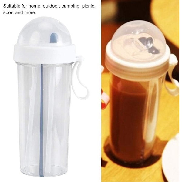600 ml vattenkopp med sugrör och lock, vattenflaska med förvaringsfack, träningsvattenflaska för utomhuscamping hemma