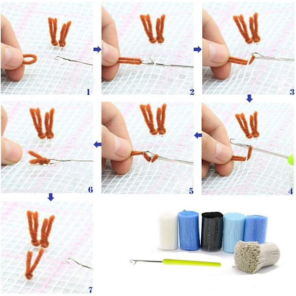 Nyckelpiga Latch Hook Kits Mattvävningssatser DIY med tryckt canvasmönster 20\" X 20\" 20" X 20"