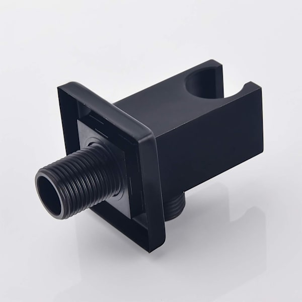 Slangeforbindelse med bruserholder, messing firkant Black