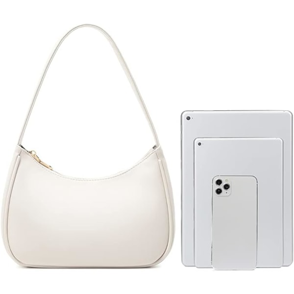 Axelväska för kvinnor, Tote Handväska Mini Clutch med blixtlås white