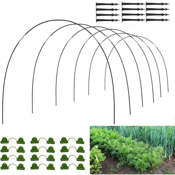 Drivhusdekke folie tunnel, buer for folie tunnel, hagetunnel, drivhusdekke glassfiber, tunnelbuer for opphøyd bed, hagedekke 18 st