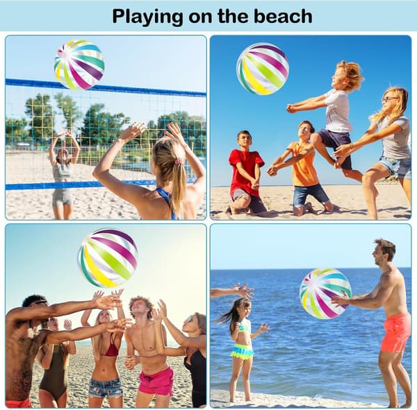Vattenboll, prickig strandboll, stor strandboll, Diameter 107cm före uppblåsning, 68cm efter uppblåsning B