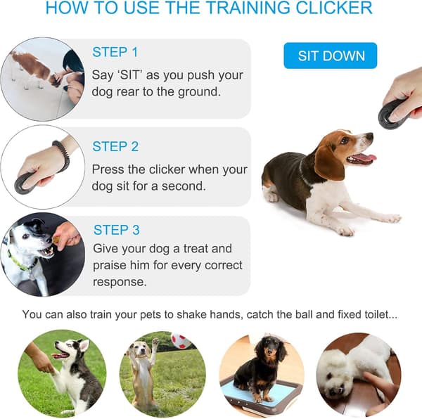 Hundklicker, 2 st hundklicker för träning med handledsrem