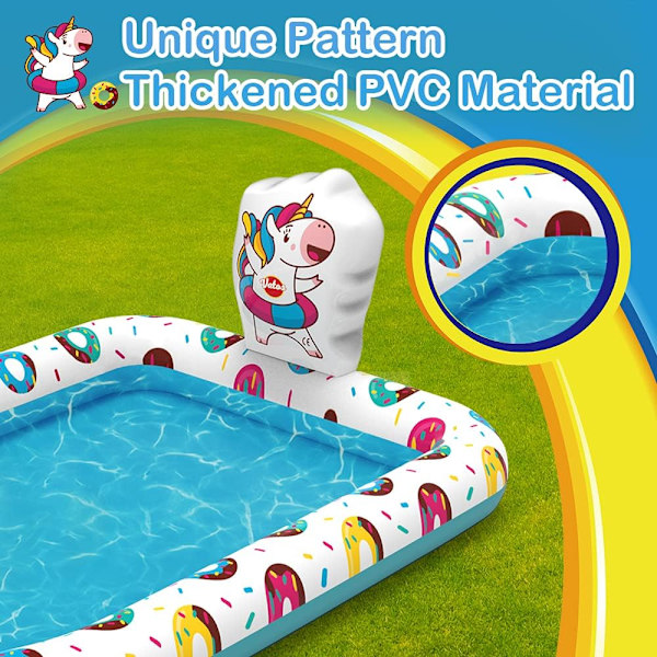 Sprinkler Paddling Pool til børn og hunde 3 i 1 oppustelig Splash Pad Sommer Wading Pools 65\" Udendørs have Spray Water Toy Dog Play Mat