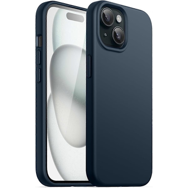 Silikonskal för telefon, silkeslen fullkroppsskydd, stöttåligt skyddsfodral för iPhone 15 6,1 tum