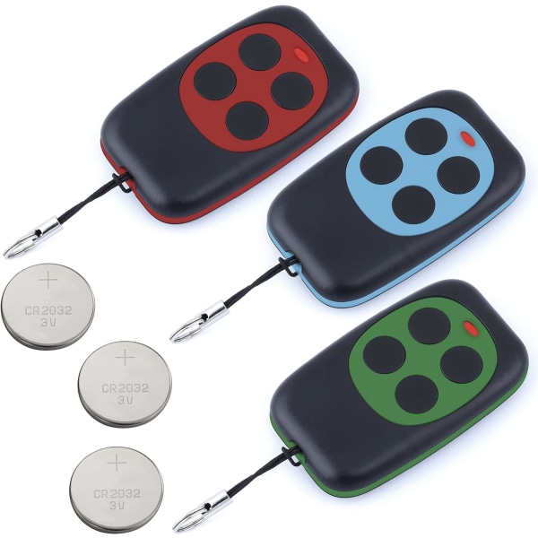 Universal portåpner fjernkontroll med 433,92 MHz frekvens for automatisk port med bredt område, programmerbar fastkode fjernkontroll, batteri inkludert