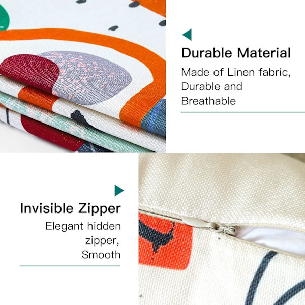 Abstrakta Konst Kuddfodral 45x45 cm Modern Boho Geometriska Dekorativa Kuddfodral Soffa Bil Kvadratisk Kuddfodral Set om 4