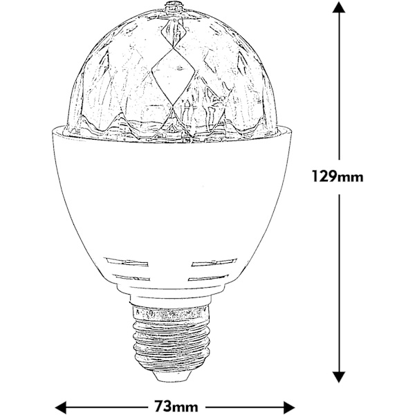LED-festlampe, automatisk roterende 3W flerfarget LED-lyspære, diskolys-effekt, egnet for alle lamper med E27-sokkel, hvit