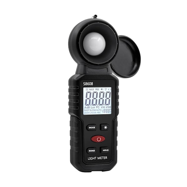 Digital Lux Meter, Lysmåling med 0,1-200.000 Lux, Bærbar Digital Omkringliggende Lysmåler Område Op til 200.000 Lux til LED Lys, Planter