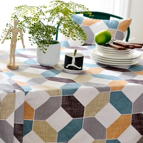 Tygduk, enkel, rektangulär duk med diamantmönster Multicolor 135*260CM