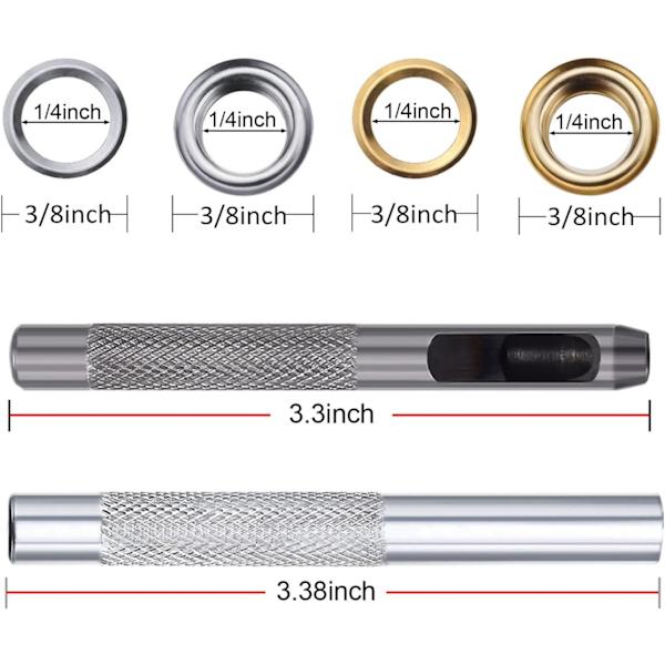 100 stycken öljettöglor kit, metallöljettkit, öljetter för presenningar, självslående öljett och presenningtillbehör, för skor, kläder, gör-det-själv-hantverk
