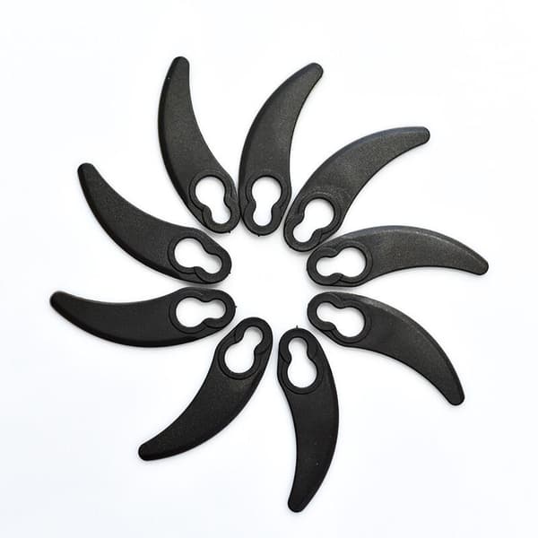 Plastgräsklipparblad Små halvmånar för Challenge 1100W Hover Svart 9 st 5,8*0,9*0,6 cm