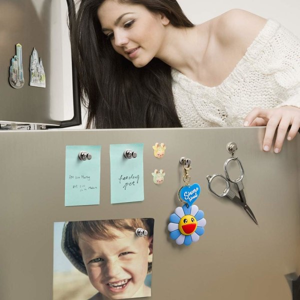 Kylmagneter Stark, Neodym Magnetiska Push Pins för Magnetisk Vittavla 12-pack