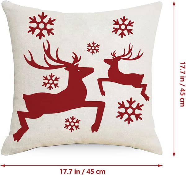 Paket med 4 julkuddfodral, julmotiv (45 x 45 cm)