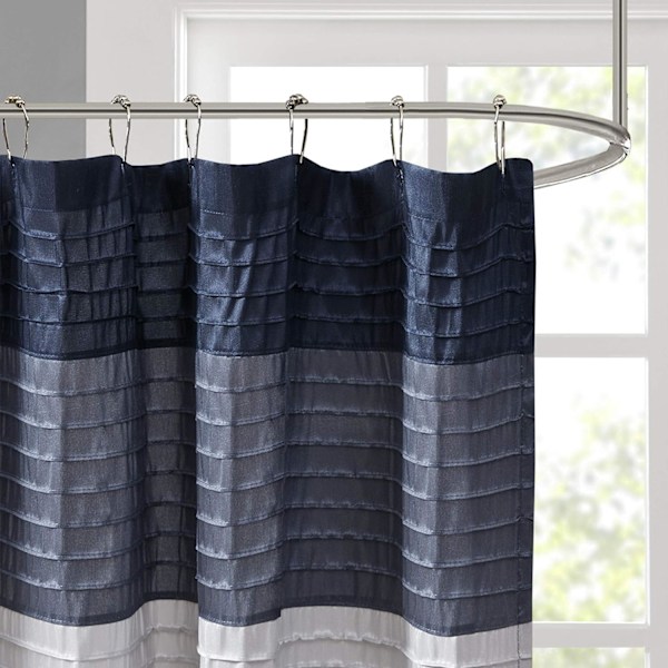 Suojusverho Faux Silk Pieced Striped Modern Microfiber Bath Curtains,180CM*180CM style 1