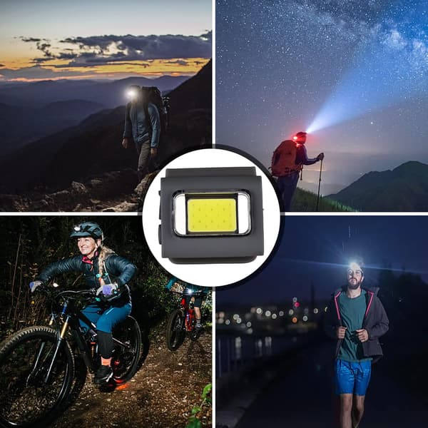 Mini LED-klipslampe Hodelykt Klips Løpelys Magnetisk Klipslampe Nødlys Ipx5 Vanntett Klipslampe Vanntett Klipslampe med 6 Moduser