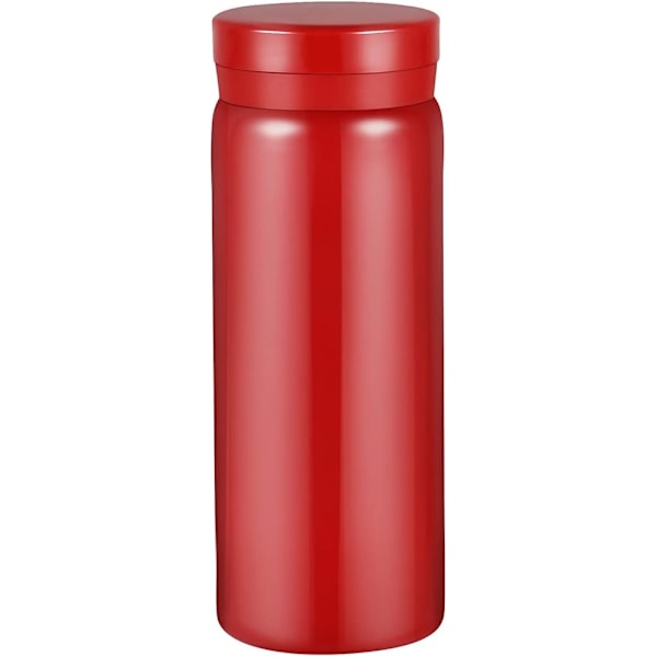 Liten Flaske, Søt Vannflaske, Vakuumisolert Flaske for Varm og Kald Drikke, Holder 12 timer Varm og 6 timer Kald (Rød, 200ml)