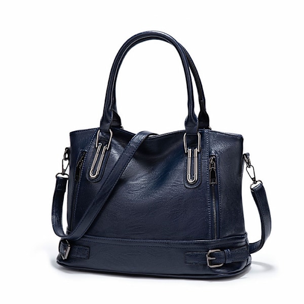 Damer Crossbody Väska PU Läder Handväskor Casual Shopper Väska Axelväska Tote Väska Stor Kapacitet Azul