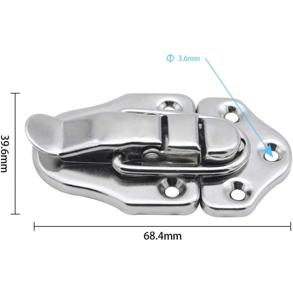 Toggle Clasp Latches Toggle Lock Lever Closure for Jewelry Box Gift Boxes Tool Chest Suitcase and Chest - Silver